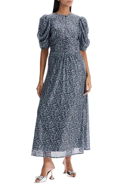 Rotate Birger Christensen Sequinned Printed Maxi Dress In Blue