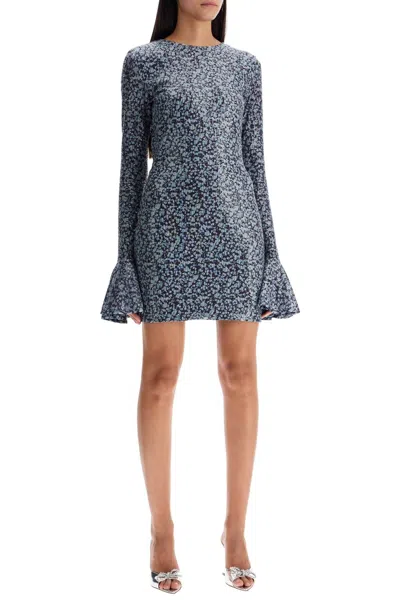 Shop Rotate Birger Christensen Open-back Sequin Mini Dress In Blue