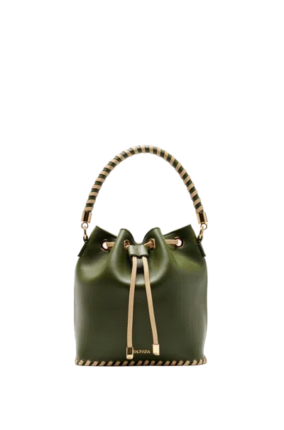 Saonara Bucket Army Green/cream Skin