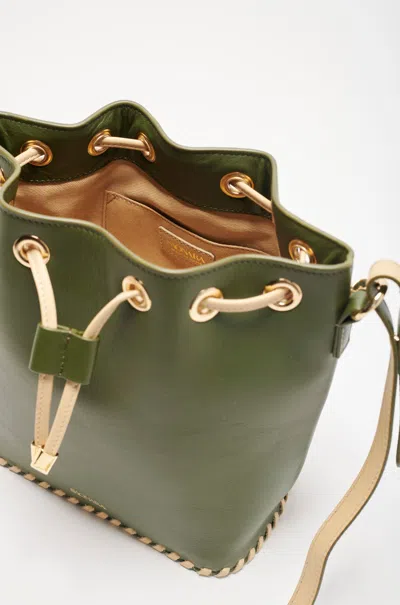 Saonara Bucket Army Green/cream Skin