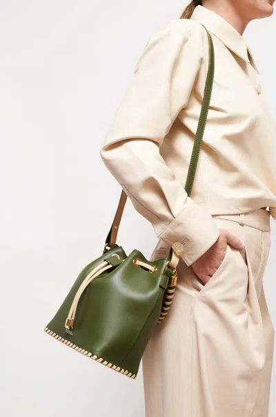 Saonara Bucket Army Green/cream Skin