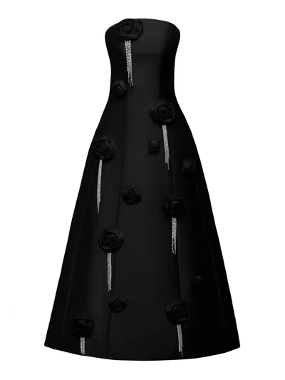 Nds The Label Appliqued Strapless Maxi Gown In Pink