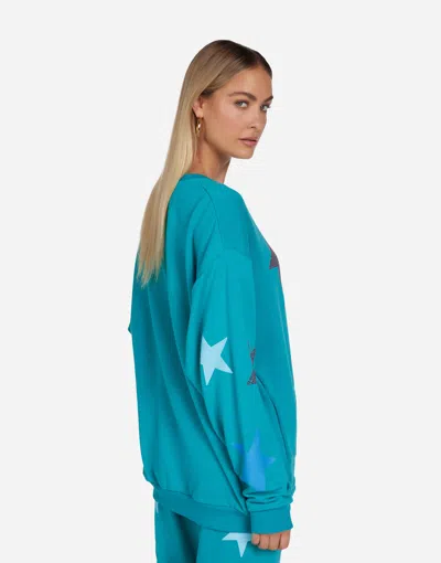 Lauren Moshi Babbs Color Crystal Multi Stars In Teal Blue