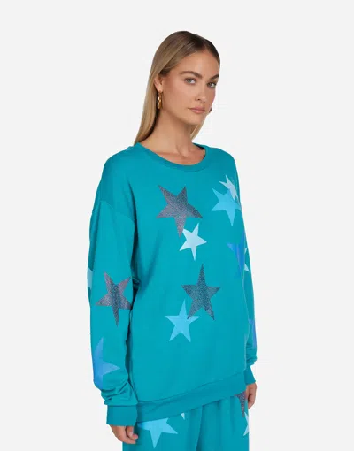 Lauren Moshi Babbs Color Crystal Multi Stars In Teal Blue