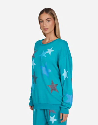 Lauren Moshi Babbs Color Crystal Multi Stars In Teal Blue