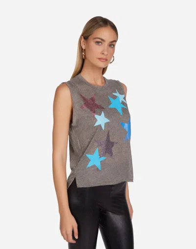 Lauren Moshi Lilia Color Crystal Multi Stars In Black