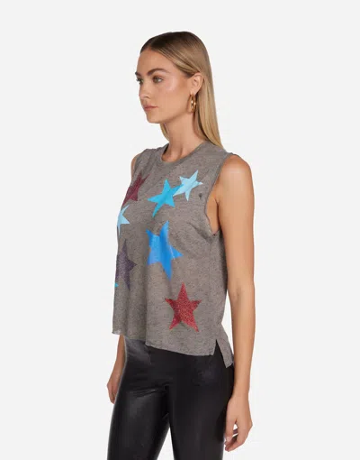 Lauren Moshi Lilia Color Crystal Multi Stars In Black