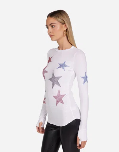 Lauren Moshi Mckinley Color Crystal Multi Stars In White