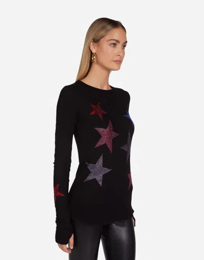 Lauren Moshi Mckinley Color Crystal Multi Stars In Black