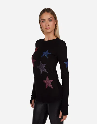 Lauren Moshi Mckinley Color Crystal Multi Stars In Black