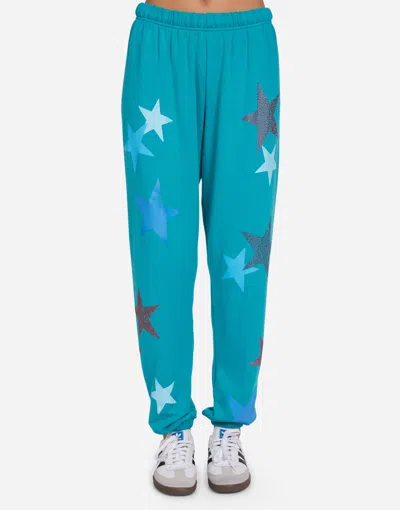 Lauren Moshi Tanzy Color Crystal Multi Stars In Teal Blue