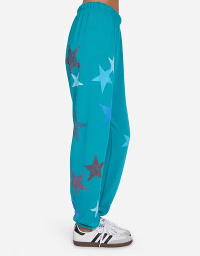 Lauren Moshi Tanzy Color Crystal Multi Stars In Teal Blue