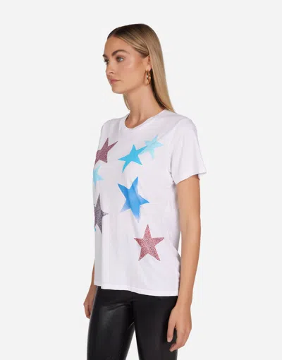Lauren Moshi Wolf Color Crystal Multi Stars In White