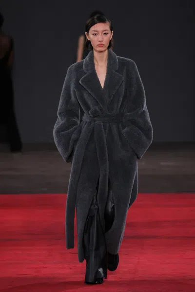 Gabriela Hearst Barring Oversized Wool-blend Coat In Dark Grey