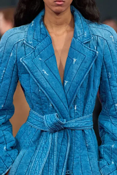 Gabriela Hearst Dalloway Quilted Cotton-blend Coat In Light Blue Denim