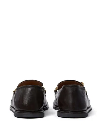 Stella Mccartney Loafers Flat Sole Round Toe Gold-tone Hardware In Brown