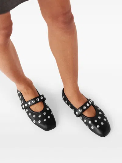 Stella Mccartney Ryder Vegan Embellished Mary Jane Ballerina Flats In Black