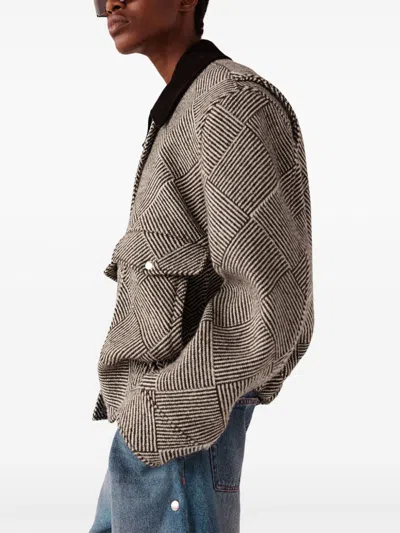 Stella Mccartney Bomber Oversize In Tweed Ricamato Donna In Neutrals