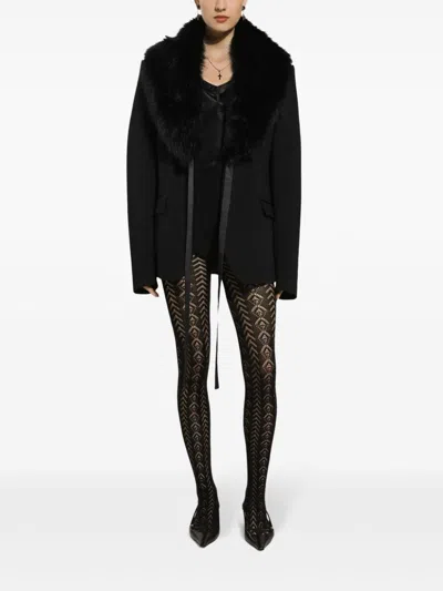 Dolce & Gabbana Long Sleeve Casual Jacket In Black