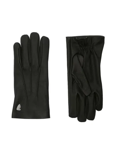 Burberry Leather B Shield Gloves In Black