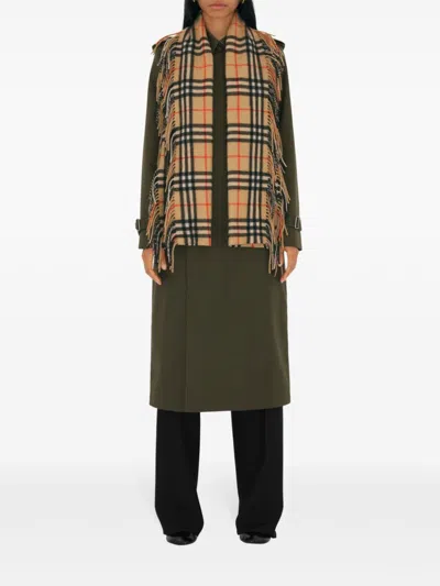 Burberry Happy Fringe Scarf In Neutrals