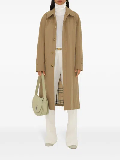 Burberry Gabardine Car Coat In Neutrals