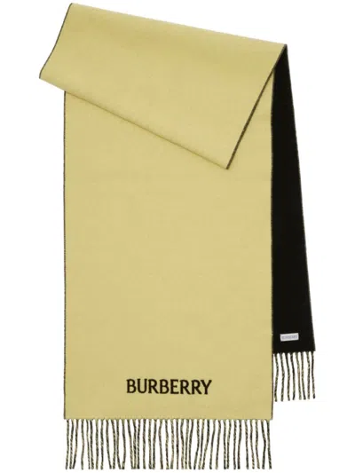 Burberry Reversible Ekd Cashmere Scarf In Neutrals