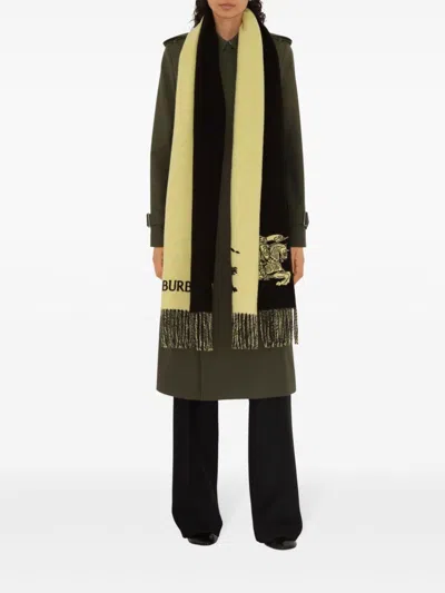 Burberry Reversible Ekd Cashmere Scarf In Neutrals