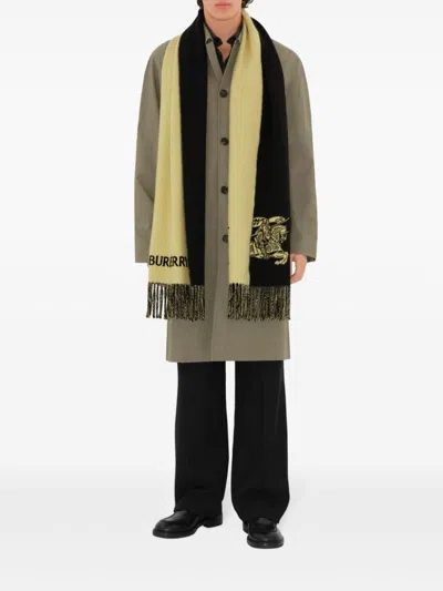 Burberry Reversible Ekd Cashmere Scarf In Neutrals
