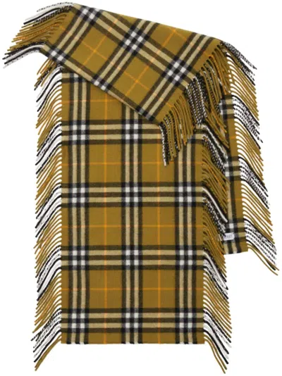 Burberry Check Cashmere Happy Scarf In Green