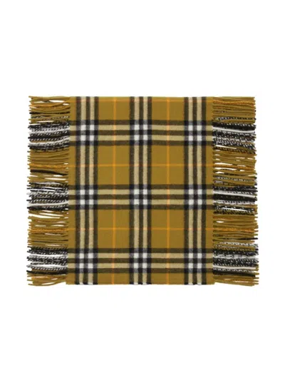 Burberry Check Cashmere Happy Scarf In Green
