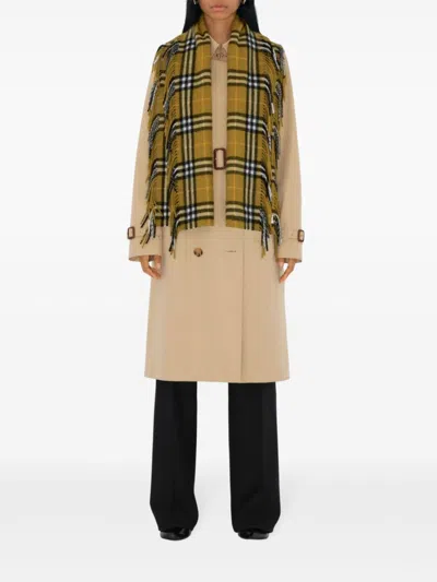 Burberry Check Cashmere Happy Scarf In Green