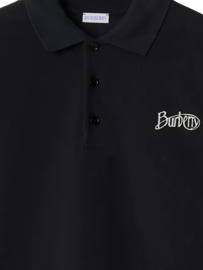 Burberry Cotton Polo Shirt In Black