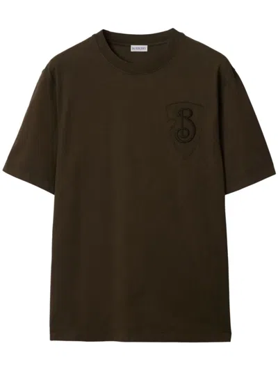 Shop Burberry B Shield T-shirt In Brown