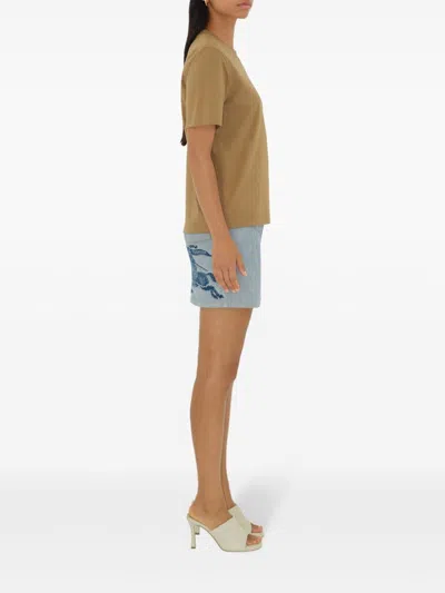 Burberry Paisley-logo Cotton T-shirt In Brown