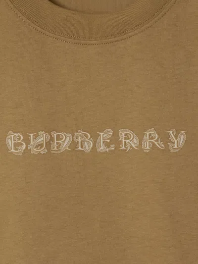 Burberry Paisley-logo Cotton T-shirt In Brown