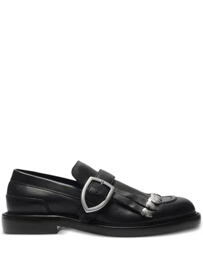 Shop Burberry Cobble Loafers In Black