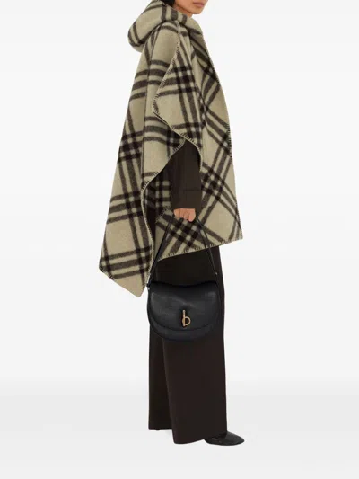 Burberry Reversible Checkered Cape In Neutrals