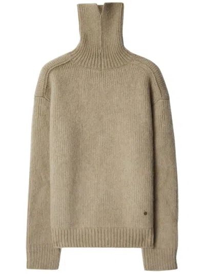 Burberry Beige Wool Blend Sweater In Neutrals