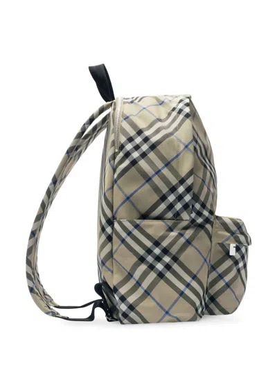 Burberry Checked Backpack In Neutrals