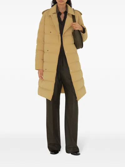 Burberry Midi Puffer Coat In Neutrals