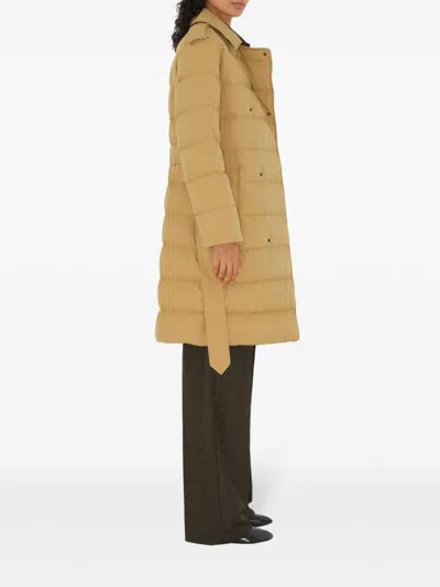 Burberry Midi Puffer Coat In Neutrals