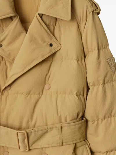 Burberry Midi Puffer Coat In Neutrals
