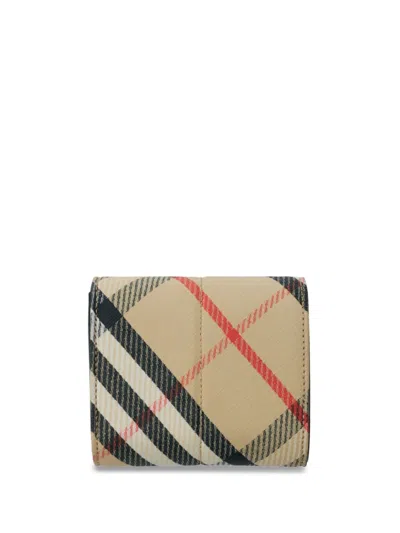Burberry Woman Embroidered Canvas Card Holder In Neutrals