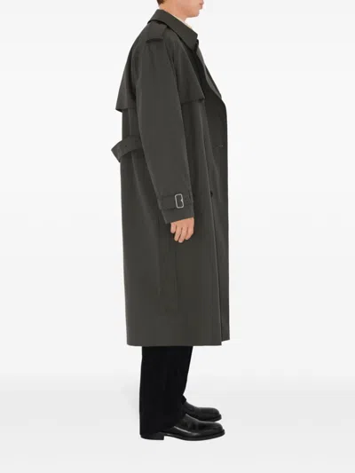 Burberry Gabardine-weave Trench Coat In Grey