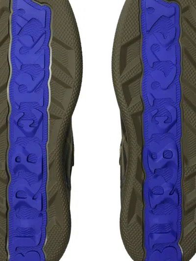 Burberry Checked Terrace Lace-up Sneakers In Green