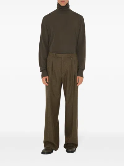 Burberry Wool Tailored Trousers In Brown