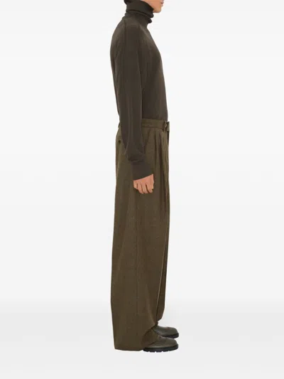 Burberry Wool Tailored Trousers In Brown