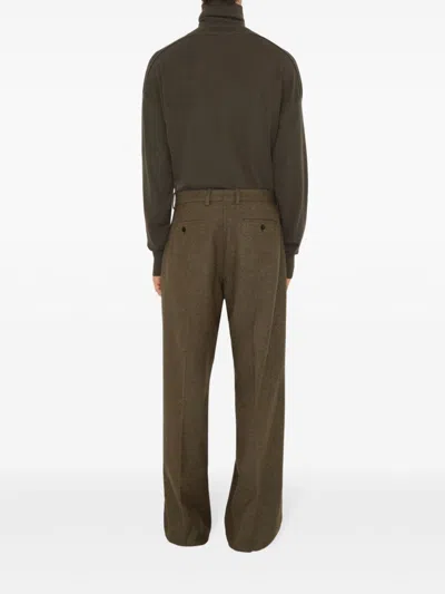 Burberry Wool Tailored Trousers In Brown