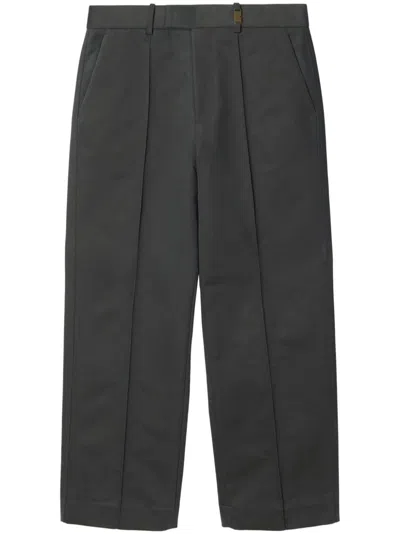 Burberry Cotton-blend Tailored Trousers In Grey